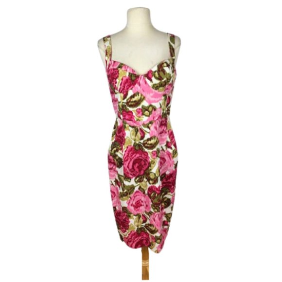Lafayette 148 Floral Bustier Sheath Dress 4 - Picture 1 of 7